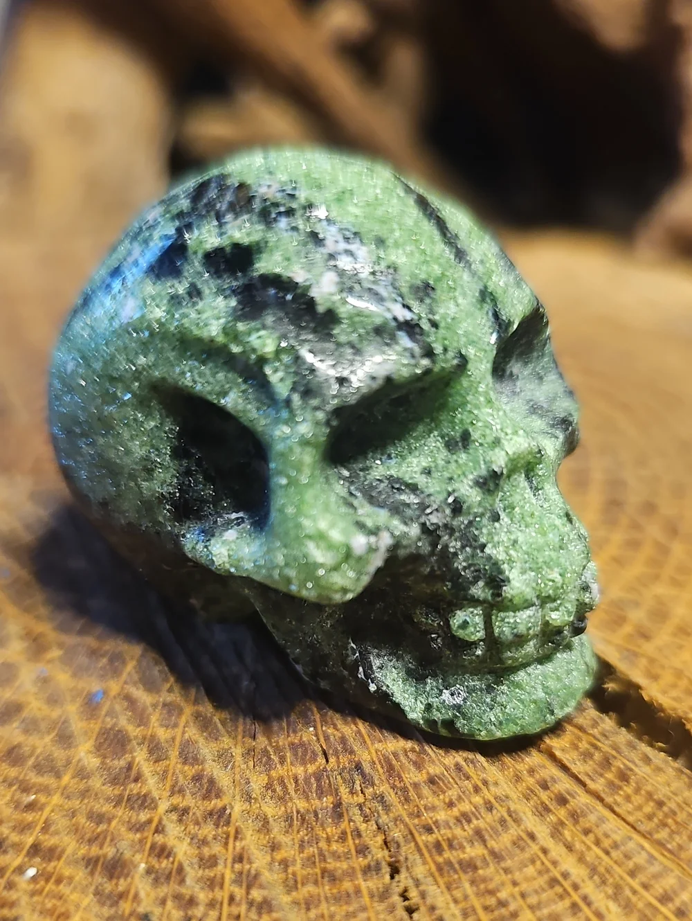 Natural Ruby Zoisite Hand-Carved Crystal Skull 💀